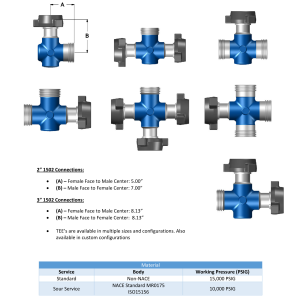 DEENPU 2 and 3 inch 1502 Integral Fittings Tees - 15000 PSIG high pressure tee fittings for frac and flowback operations