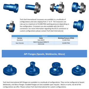 DEENPU Crossovers and API Flanges - 2 to 4 inch 1502/1002, 10000-15000 PSIG with multiple flange and weldneck configurations