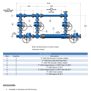 DEENPU Frac Manifold Single Trash Catcher - 3 inch 1502, 10000-15000 PSIG with gear operated plug valves and trash catcher