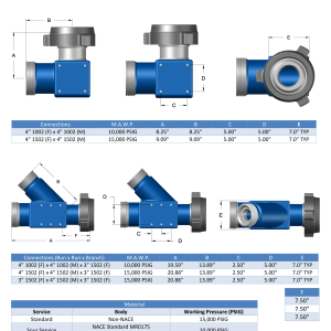 DEENPU High Pressure Elbows and Laterals - 2 to 4 inch 1502/1002, 10000-15000 PSIG for frac flowback manifold assemblies