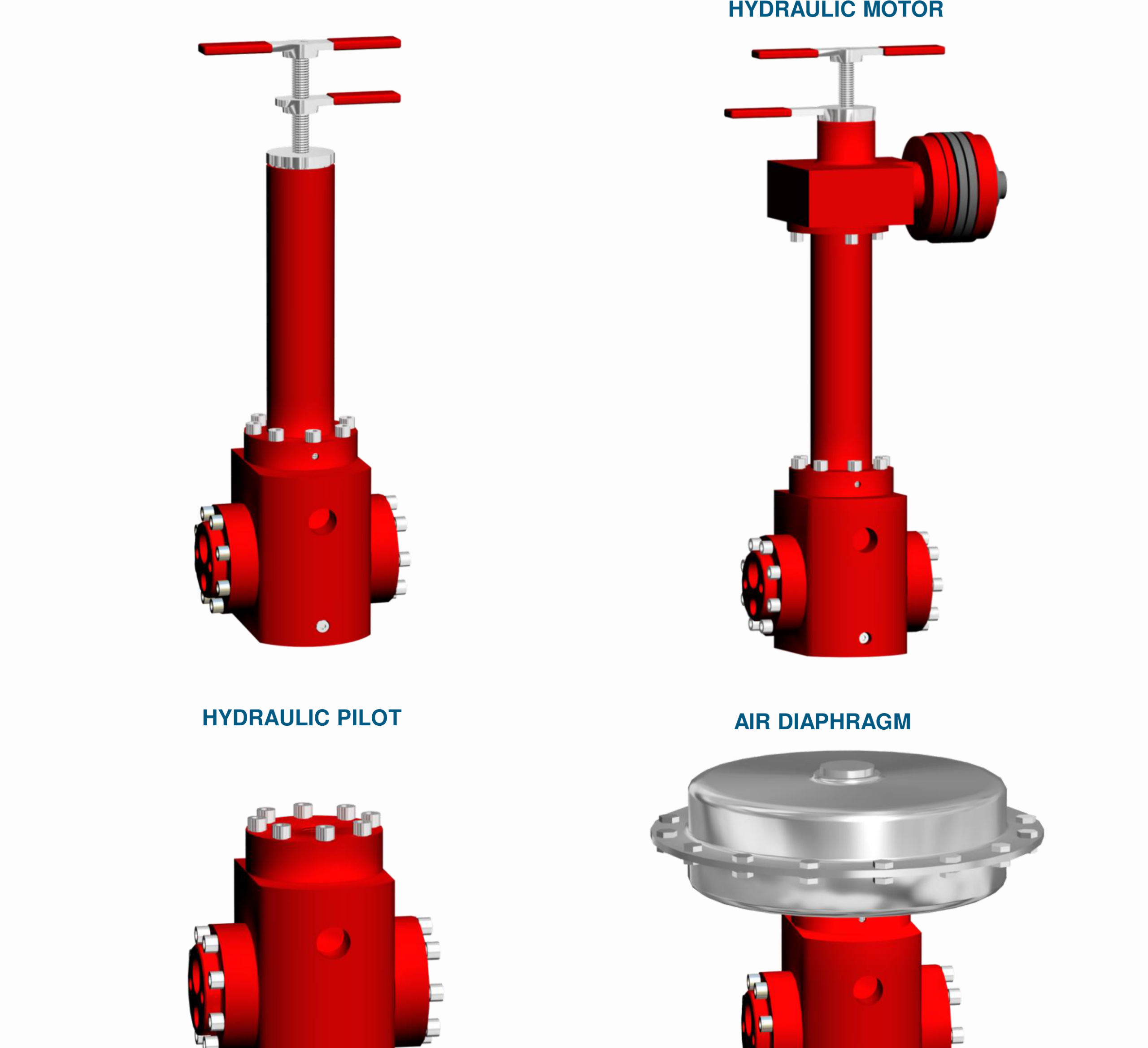 DEENPU Hydraulic Regulator Valve 3/4 inch Full Flow - 3000-5000 PSI inlet, 0-3500 PSI outlet, manual, air pilot, hydraulic pilot, diaphragm, failsafe