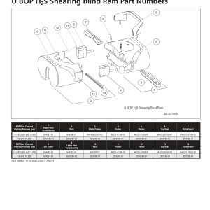 DEENPU U BOP Shear Rams Part Numbers